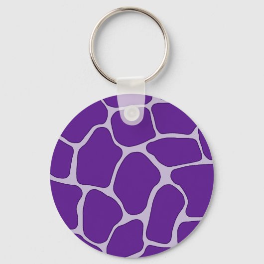 Paarse Giraffe Print Pattern Sleutelhanger (Voorkant)