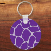 Paarse Giraffe Print Pattern Sleutelhanger (Voorkant)