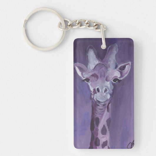 Paarse Giraffe Sleutelhanger (Voorkant)