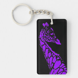 Paarse Giraffe Sleutelhanger