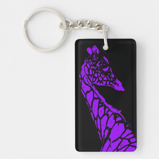 Paarse Giraffe Sleutelhanger (Voorkant)