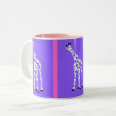 PAARSE Giraffe Tweekleurige Koffiemok (Voorkant links)