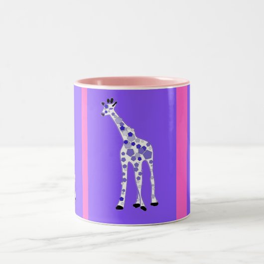 PAARSE Giraffe Tweekleurige Koffiemok (Center)