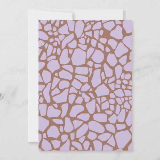 Paarse Giraffe Uitnodiging voor Baby Shower (meisj (Achterkant)