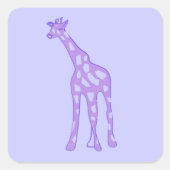 paarse giraffe vierkante sticker (Voorkant)