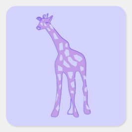 paarse giraffe vierkante sticker