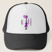 Paarse Giraffe voor Lupus Support Trucker Pet (Voorkant)