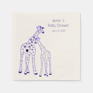 paarse giraffen - baby shower servetten