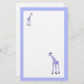 paarse giraffen briefpapier (Voorkant / Achterkant)