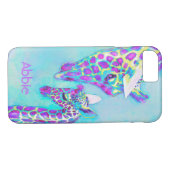 paarse giraffes-moma en baby Case-Mate iPhone case (Achterkant (Horizontaal))