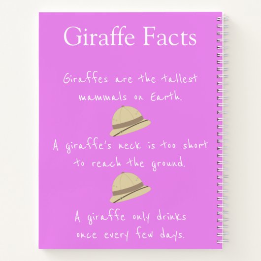 Paarse Giraffes Notitieboek (Achterkant)