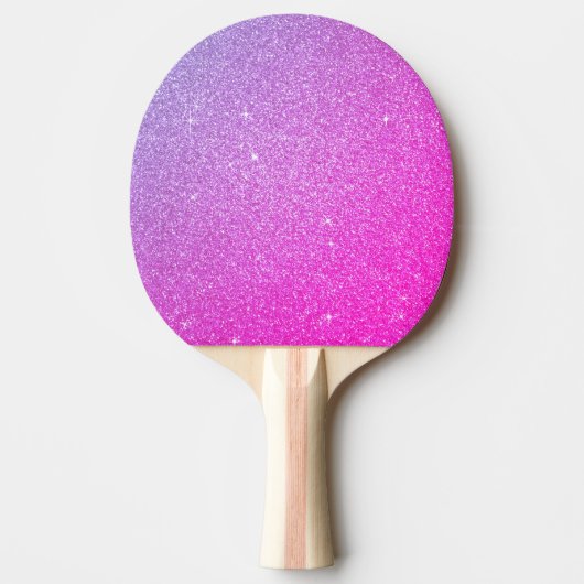 Paarse Girly Glitter en Sparkle Tafeltennisbatje (Voorkant)