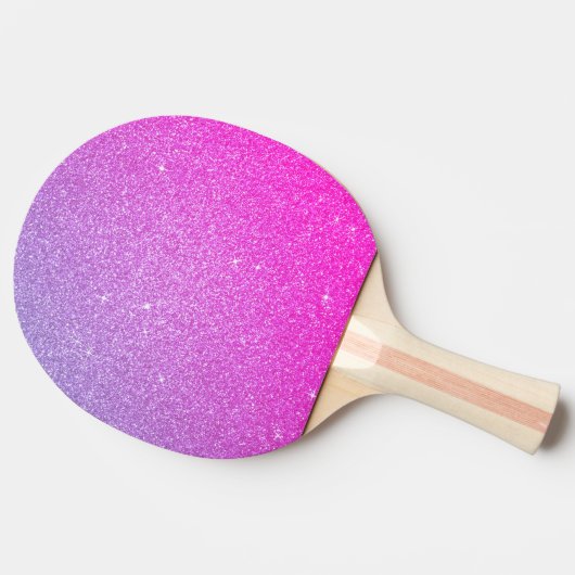 Paarse Girly Glitter en Sparkle Tafeltennisbatje (Zijkant)