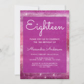 Paarse Girly Glitter Sparkle 18e verjaardag Kaart (Voorkant)
