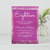 Paarse Girly Glitter Sparkle 18e verjaardag Kaart (Staand voorkant)