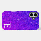 Paarse Girly Printed Glitter Stijlvol en Schattige Case-Mate iPhone Case (Achterkant (horizontaal))
