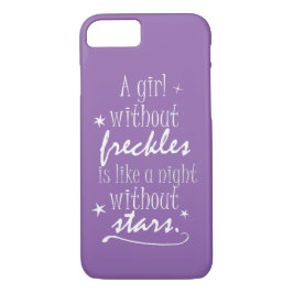 Paarse Girly sproeten en sterren Quote iPhone 8/7 Hoesje