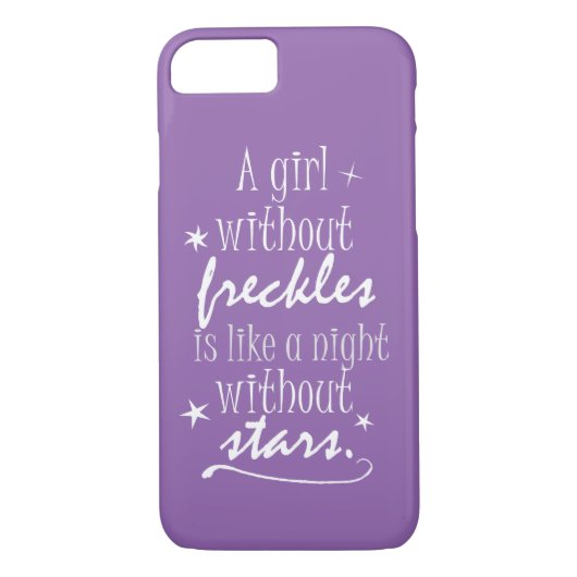 Paarse Girly sproeten en sterren Quote Case-Mate iPhone Case (Achterkant)