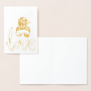 Paarse Girly Sunbril Valentijnsdag Love Folie Kaarten