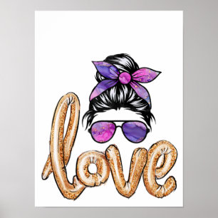 Paarse Girly Sunbril Valentijnsdag Love Poster