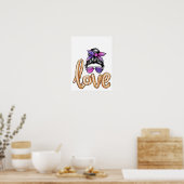 Paarse Girly Sunbril Valentijnsdag Love Poster (Keuken)