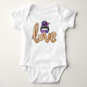 Paarse Girly Sunbril Valentijnsdag Love Romper