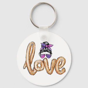 Paarse Girly Sunbril Valentijnsdag Love Sleutelhanger