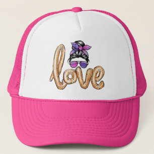 Paarse Girly Sunbril Valentijnsdag Love Trucker Pet