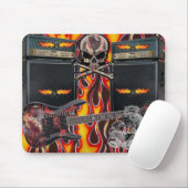 Paarse gitaargevlamende schedels en amp... - Geper Muismat (Met muis)