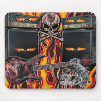 Paarse gitaargevlamende schedels en amp... - Geper Muismat