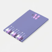 Paarse gitaarroze monogram voor akoestische elektr post-it® notes (Schuin)