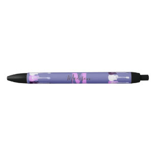 Paarse gitaarroze monogram voor akoestische elektr zwarte inkt pen
