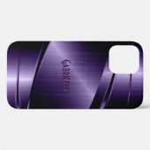 Paarse gladde metalen aluminium blikjes Case-Mate iPhone case (Achterkant (horizontaal))