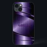 Paarse gladde metalen aluminium blikjes Case-Mate iPhone case<br><div class="desc">Glanzend paars metallisch geborsteld aluminium. Aangepast en optioneel monogram. Koel mannelijk ontwerp. Beschikbaar op andere producten</div>