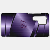 Paarse gladde metalen aluminium blikjes samsung galaxy hoesje (Achterkant horizontaal)