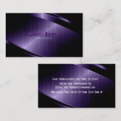 Paarse gladde metalen aluminium blikjes visitekaartje (Voorkant / Achterkant)