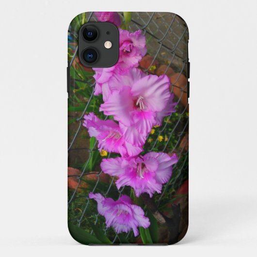 Paarse Gladiola Flower Phone Case (Achterkant)