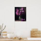 Paarse Gladiolus Flowers Art Print Poster (Keuken)