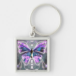 Paarse gladvlinder sleutelhanger
