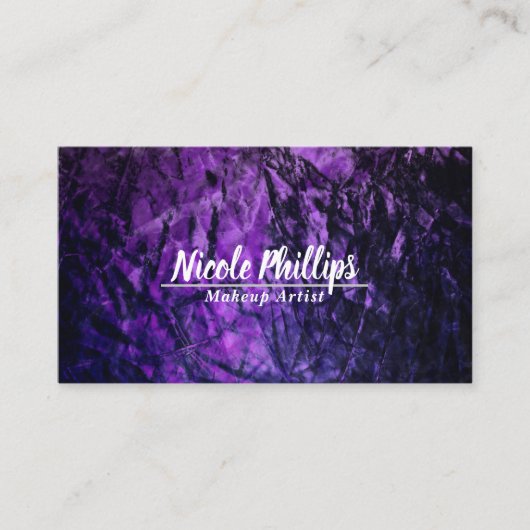 Paarse Glam Abstracte Chic Beauty Visitekaartje (Voorkant)