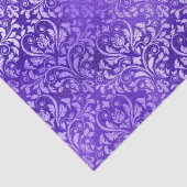 Paarse Glam Damast Elegant Bloemendesign Tissuepapier (Detail)