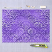 Paarse Glam Damast Elegant Bloemendesign Tissuepapier (Craft)