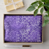Paarse Glam Damast Elegant Bloemendesign Tissuepapier (Geschenk)