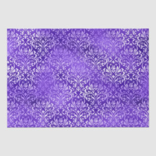 Paarse Glam Damast Elegant Bloemendesign Tissuepapier