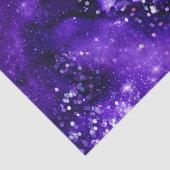 Paarse Glam Galaxy Glitter Schitterend Ontwerp Tissuepapier (Detail)