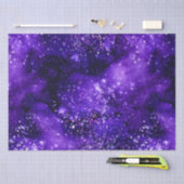 Paarse Glam Galaxy Glitter Schitterend Ontwerp Tissuepapier (Craft)