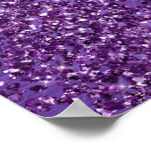 Paarse Glam Glitter Script Trouw Welkom Poster (Hoek)