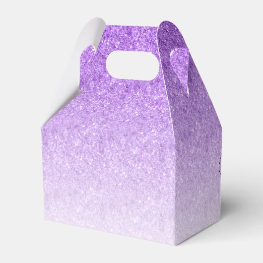 Paarse Glam Glitter Sweet 16 Custom Party Bedankdoosjes (Achterkant)