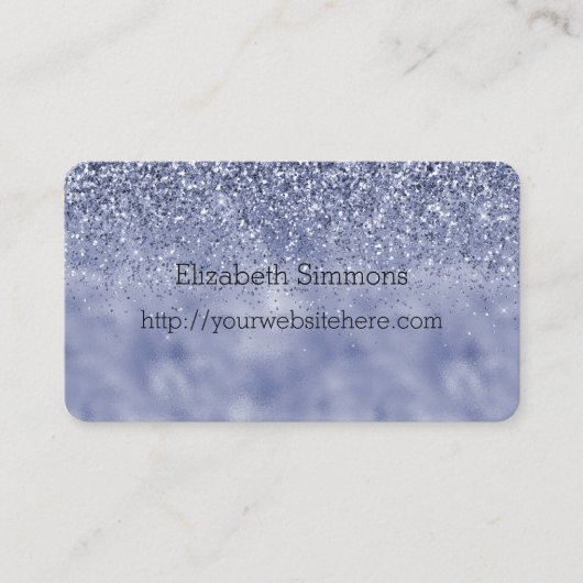 Paarse Glam Glitter Visitekaartje (Voorkant)