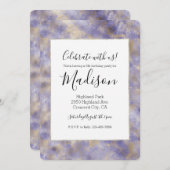 Paarse Glam Gold Abstract Kaart (Voorkant / Achterkant)